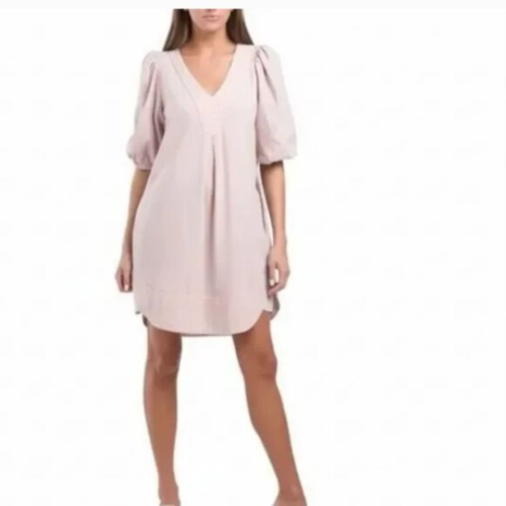 Cynthia Rowley Linen Blend Puff Sleeve Dress Size Small